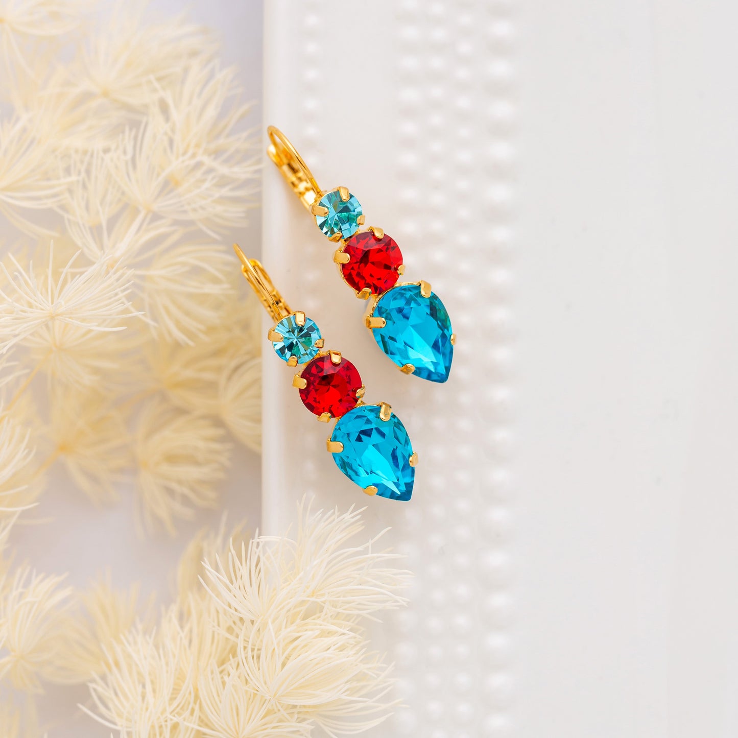 Chanelle Earrings Dark Aquamarine