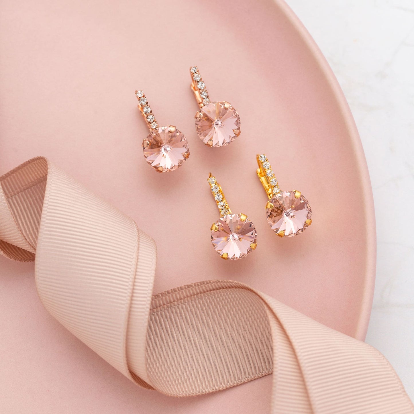 Amelie Earrings Vintage Rose