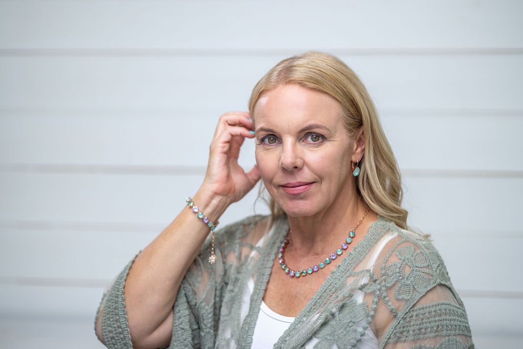 Celine Necklace Mint and Lilac